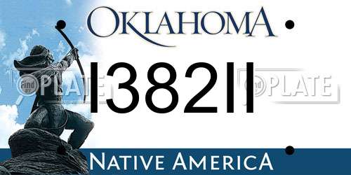 I382II Oklahoma License Plate