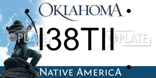 I38TII Oklahoma License Plate