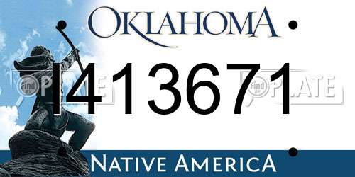 I413671 Oklahoma License Plate