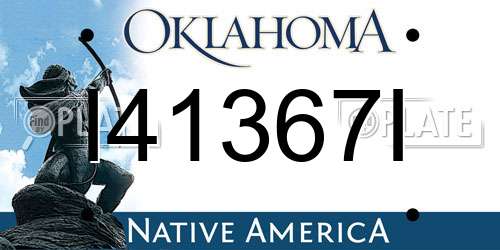 I41367I Oklahoma License Plate