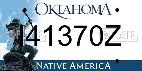 I41370Z Oklahoma License Plate