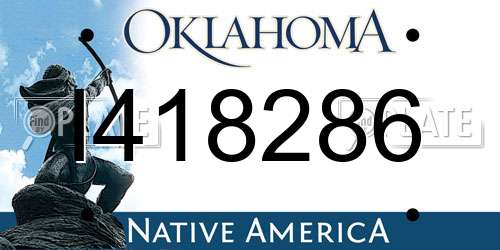 I418286 Oklahoma License Plate