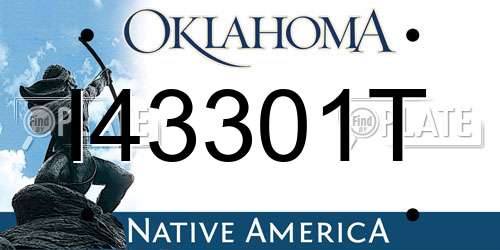 I43301T Oklahoma License Plate