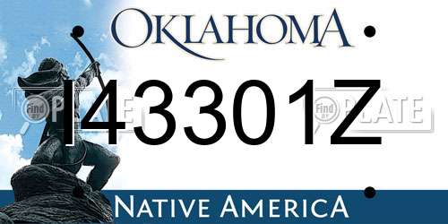 I43301Z Oklahoma License Plate