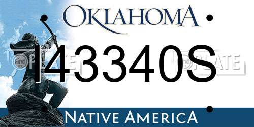 I43340S Oklahoma License Plate