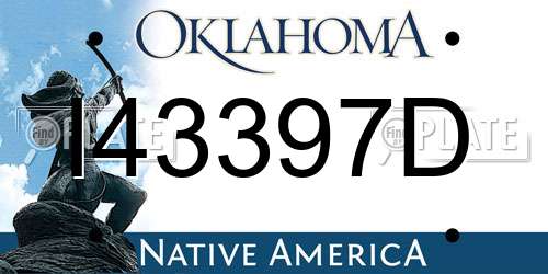 I43397D Oklahoma License Plate