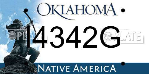 I4342G Oklahoma License Plate