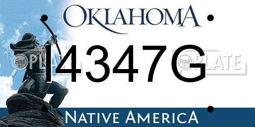 I4347G Oklahoma License Plate