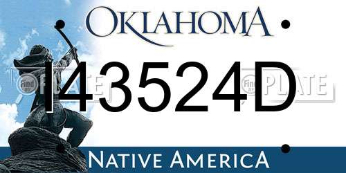 I43524D Oklahoma License Plate