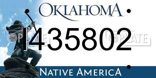 I435802 Oklahoma License Plate