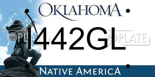 I442GL Oklahoma License Plate
