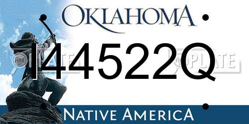 I44522Q Oklahoma License Plate