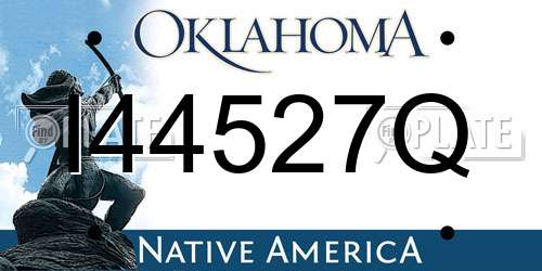 I44527Q Oklahoma License Plate