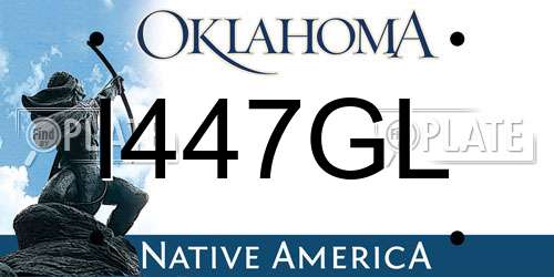I447GL Oklahoma License Plate