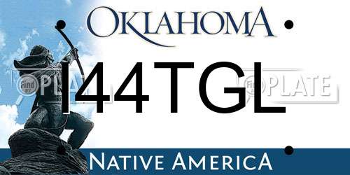 I44TGL Oklahoma License Plate