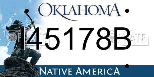 I45178B Oklahoma License Plate