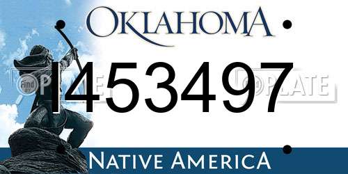 I453497 Oklahoma License Plate