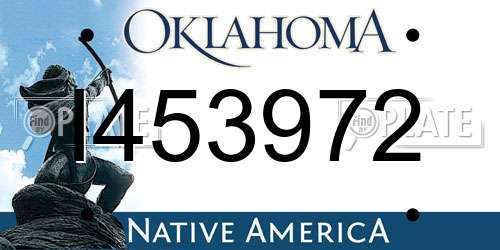 I453972 Oklahoma License Plate