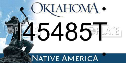 I45485T Oklahoma License Plate