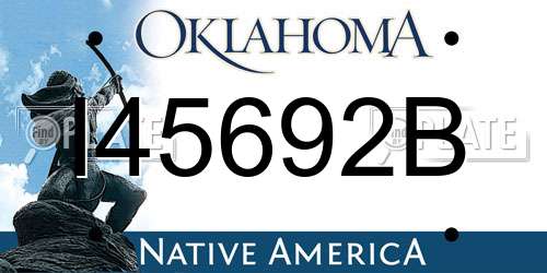 I45692B Oklahoma License Plate