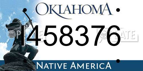I458376 Oklahoma License Plate