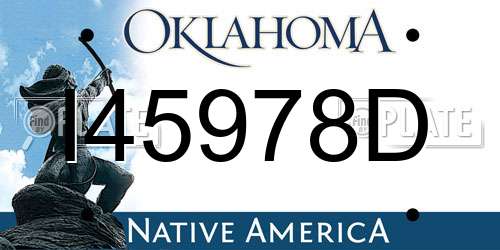 I45978D Oklahoma License Plate