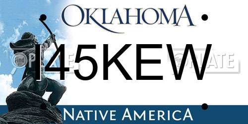 I45KEW Oklahoma License Plate