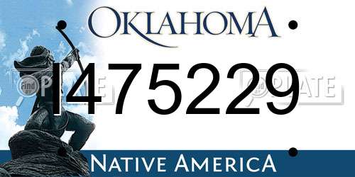 I475229 Oklahoma License Plate