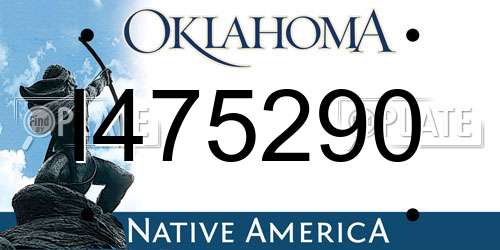 I475290 Oklahoma License Plate