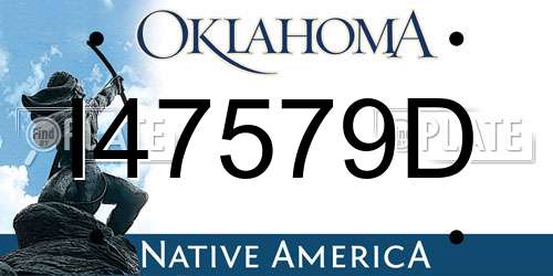 I47579D Oklahoma License Plate