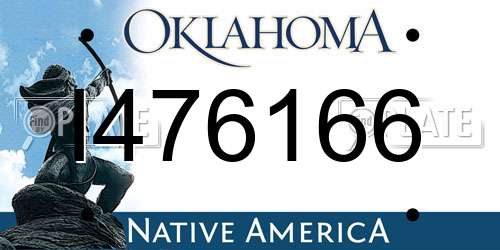 I476166 Oklahoma License Plate