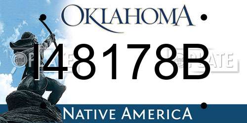 I48178B Oklahoma License Plate