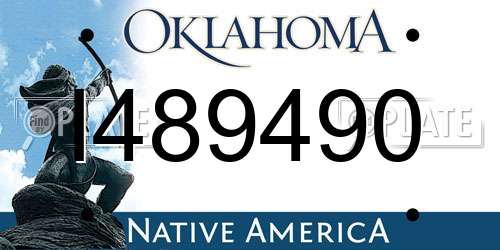 I489490 Oklahoma License Plate