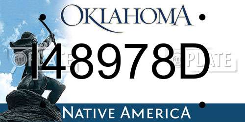 I48978D Oklahoma License Plate