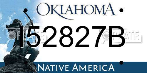 I52827B Oklahoma License Plate