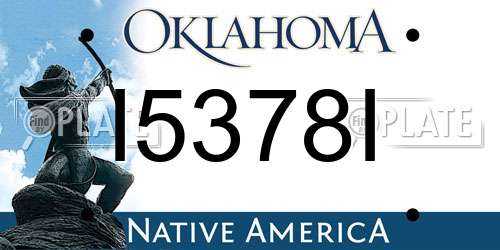 I5378I Oklahoma License Plate