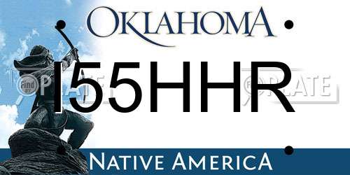 I55HHR Oklahoma License Plate