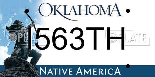 I563TH Oklahoma License Plate