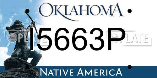 I5663P Oklahoma License Plate