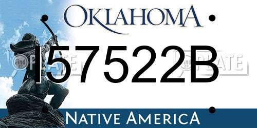 I57522B Oklahoma License Plate