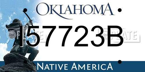 I57723B Oklahoma License Plate