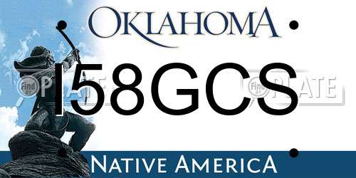 I58GCS Oklahoma License Plate