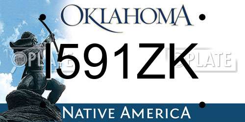 I591ZK Oklahoma License Plate