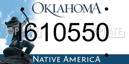 I610550 Oklahoma License Plate