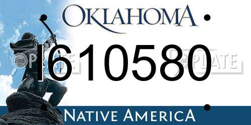 I610580 Oklahoma License Plate