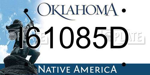 I61085D Oklahoma License Plate