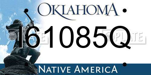 I61085Q Oklahoma License Plate
