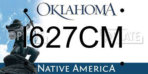 I627CM Oklahoma License Plate