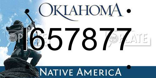 I657877 Oklahoma License Plate