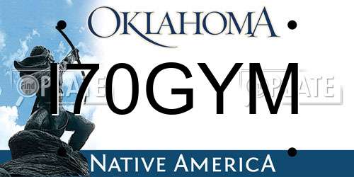 I70GYM Oklahoma License Plate